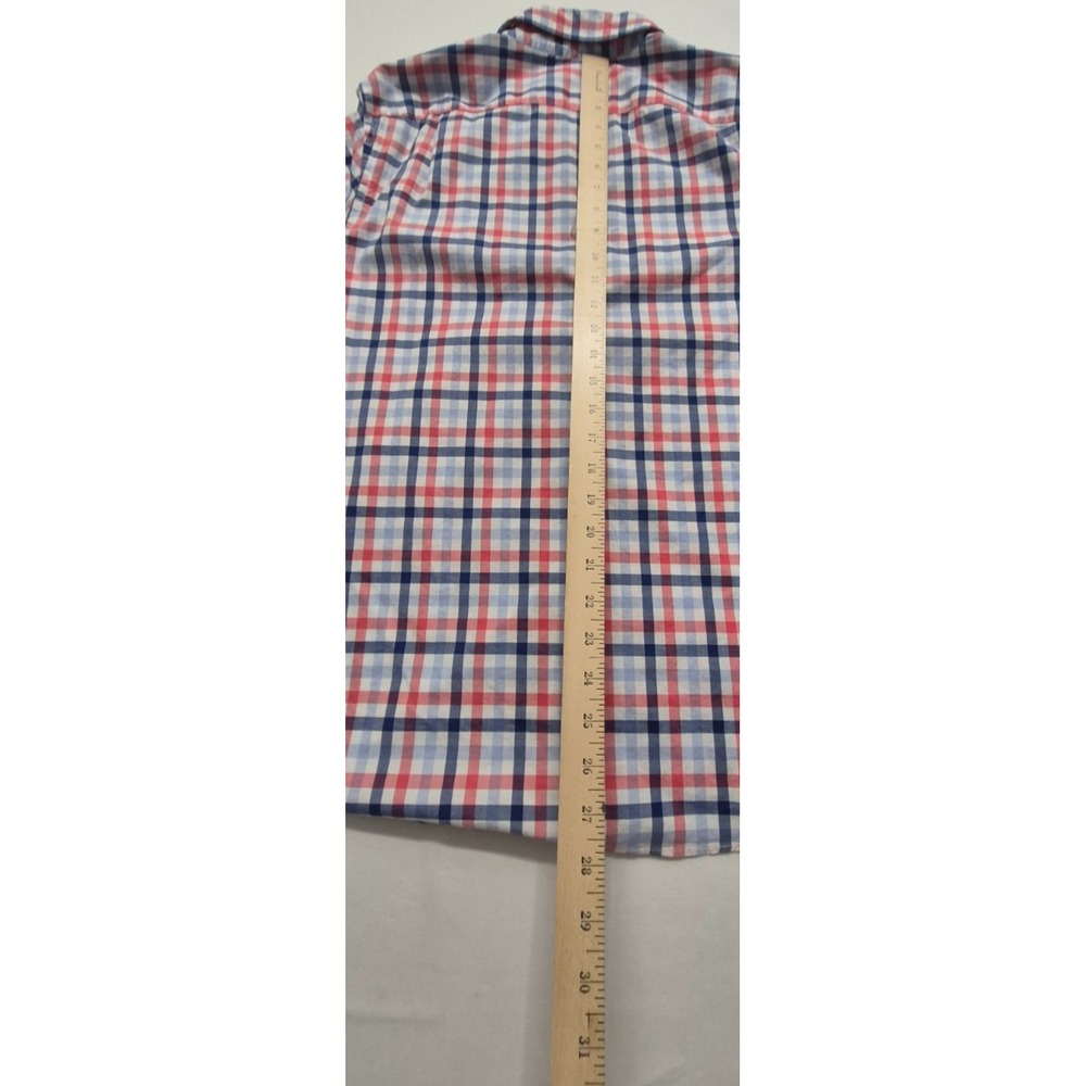 Nautica Classic Fit Stretch men's pink/wht/blue plaid long sleeve button up sz M - Picture 14 of 16